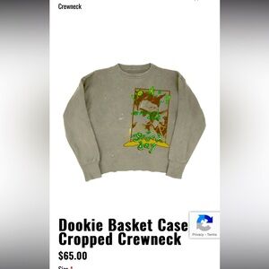 COPY - Green Day Dookie Basket Case cropped crew neck sweatshirt  - new size La…